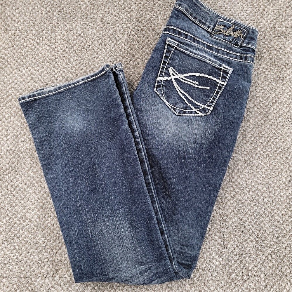 Silver Jeans Aiko Bootcut Dark Wash Contrast Stitch Denim W29 L31 Stretch